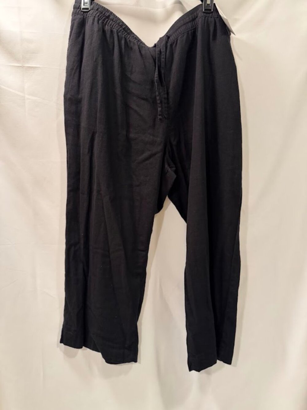 NWT SONOMA Straight High Rise (Linen/Rayon) Black Pants - 2x